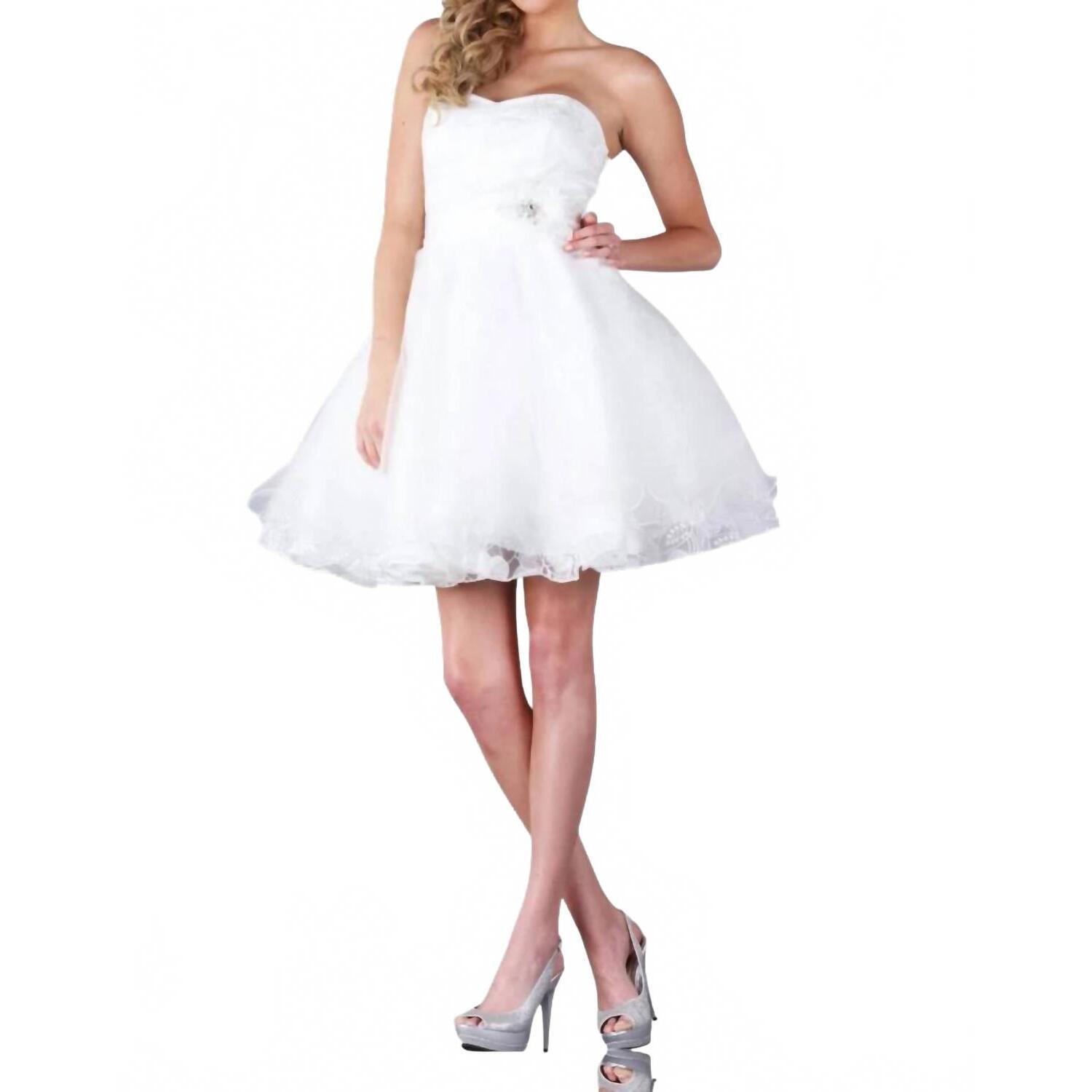 New Karishma Creations Strapless Sweetheart Short Dress In White
